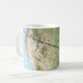 Gesamtplan für den Solar-Eclipse-Pfad 2017 Kaffeetasse (Vorderseite Links)
