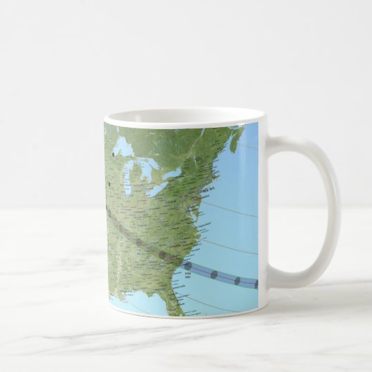 Gesamtplan für den Solar-Eclipse-Pfad 2017 Kaffeetasse (Rechts)