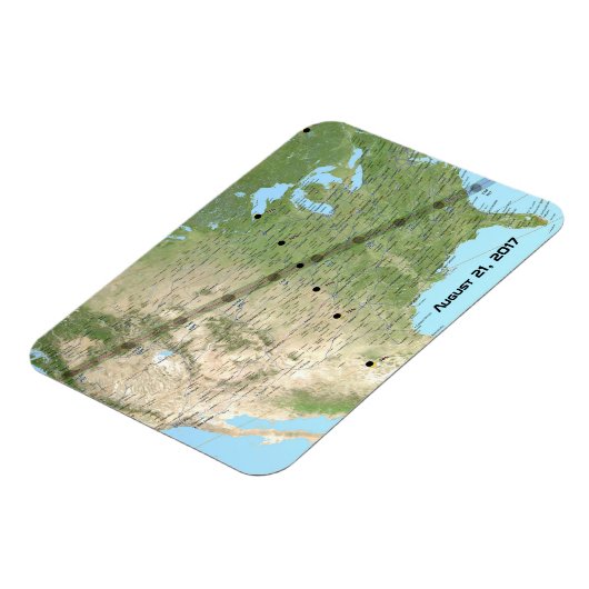 Gesamtplan für den Solar-Eclipse-Pfad 2017 Magnet (Linke Seite)