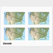 Gesamtplan für den Solar-Eclipse-Pfad 2017 Rechteckiger Aufkleber (Blatt)