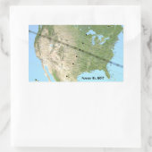 Gesamtplan für den Solar-Eclipse-Pfad 2017 Rechteckiger Aufkleber (Tasche)