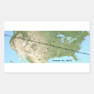 Gesamtplan für den Solar-Eclipse-Pfad 2017 Rechteckiger Aufkleber