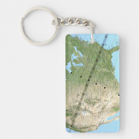 Gesamtplan für den Solar-Eclipse-Pfad 2017 Schlüsselanhänger (Vorderseite)