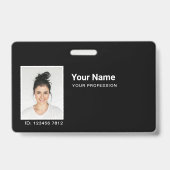 GesamtSchwarz Mitarbeiter Foto Bar oder Qr Code Lo Ausweis (Vorderseite)
