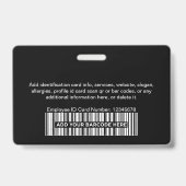 GesamtSchwarz Mitarbeiter Foto Bar oder Qr Code Lo Ausweis (Rückseite)