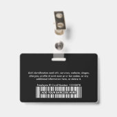 GesamtSchwarz Mitarbeiter Foto Bar oder Qr Code Lo Ausweis (Rückseite mit Clip)