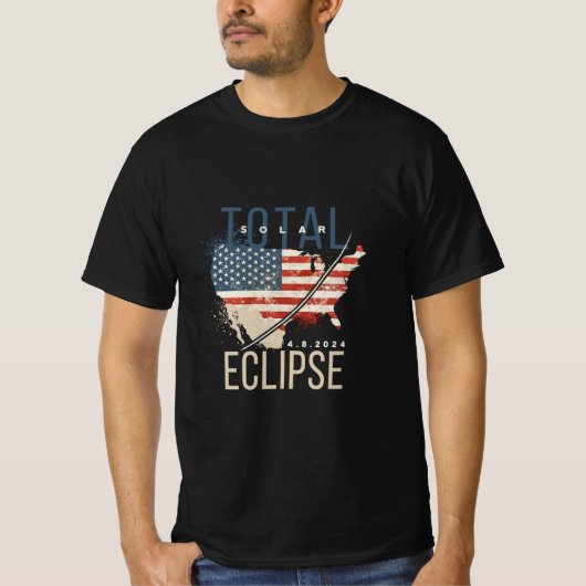 GESAMTSOLAR ECLIPSE 4.8.2023 USA MAP DISTRESSED T-Shirt (Vorderseite)