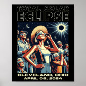 Gesamtsolare Eclipse Cleveland Poster (Vorne)