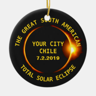 Gesamtsolareklipse-2019 Chile, Südamerika Keramik Ornament
