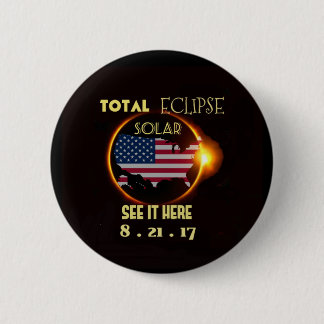 Gesamtsolareklipse-Party knöpft am 21. August. USA Button