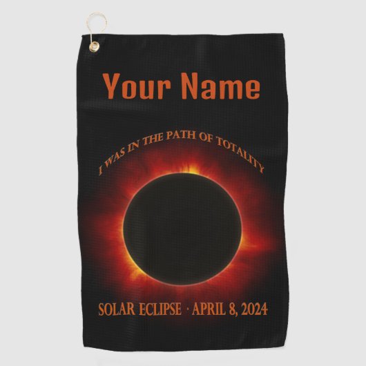 Gesamtsolares Eclipse Golfhandtuch (Vorderseite)