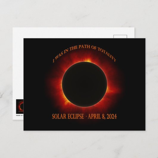 Gesamtsolares Eclipse Postkarte (Vorne/Hinten)