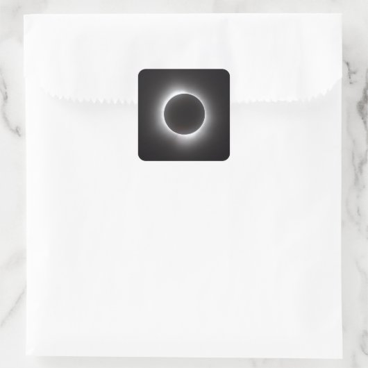 Gesamtsolares Eclipse Quadratischer Aufkleber (Tasche)