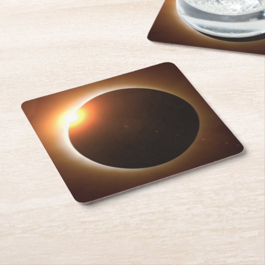 Gesamtsolares Eclipse Rechteckiger Pappuntersetzer (angewinkelt)