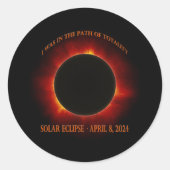 Gesamtsolares Eclipse Runder Aufkleber (Vorderseite)