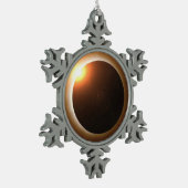 Gesamtsolares Eclipse Schneeflocken Zinn-Ornament (Links)