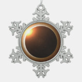 Gesamtsolares Eclipse Schneeflocken Zinn-Ornament (Vorderseite)