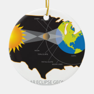 GesamtSonnenfinsternis 2017 über USA-Geometrie Keramikornament
