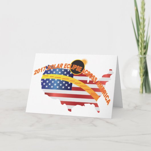 GesamtSonnenfinsternis 2017 über USA-Karte Karte (Vorderseite)
