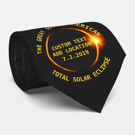 GesamtSonnenfinsternis am 2. Juli 2019 Südamerika Krawatte (Gerollt)