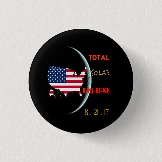 GesamtSonnenfinsternis knöpft am 21. August USA Button (Vorderseite)