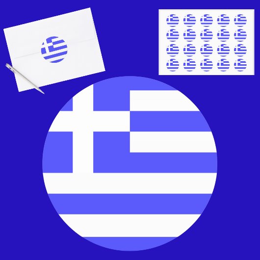 Gesamtwert der griechischen Flagge Runder Aufkleber