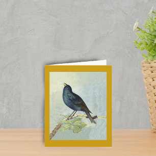 Gesang-Amsel-Aquarell-Anmerkungs-Karte Karte