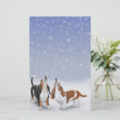 Gesang Basset Hounds Stationery Briefpapier (Stehend Vorderseite)