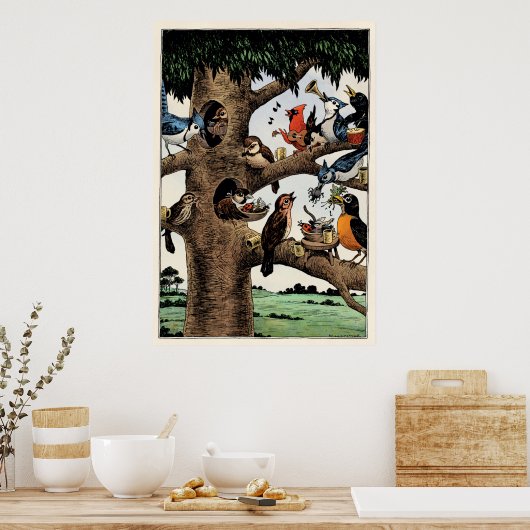 Gesang Birds Poster (Küche)