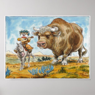 Gesang-Cowboy-Plakat Poster