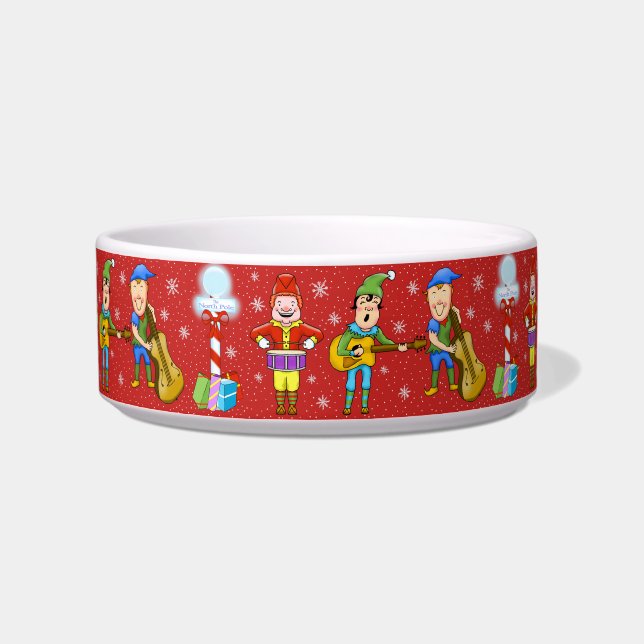 Gesang-Elfe Weihnachtshundeschüssel Napf (Links)
