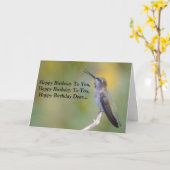 Gesang Happy Birthday Hummingbird Card Karte (Gelbe Blume)