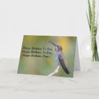 Gesang Happy Birthday Hummingbird Card