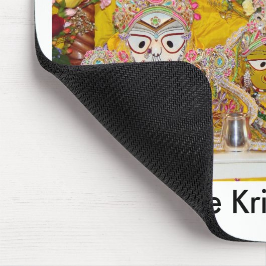 Gesang-Hasen Krishna u. sind glücklich! Mousepad (Ecke)