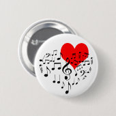 Gesang Herz eins der Art romantisch schön Button (Vorne & Hinten)