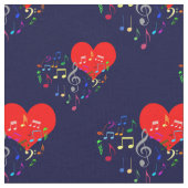 Gesang Herz Muster. Farbnotizen, blauer Hintergrun Stoff (Nahaufnahme)