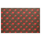 Gesang Herz Muster. Farbnotizen, brauner Hintergru Stoff (Fat Quarter (45,7 x 55,9 cm))