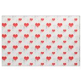 Gesang Herz Muster. Rote Herzen, graue Hinweise Stoff (Fat Quarter (45,7 x 55,9 cm))