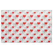 Gesang Herz Muster. Rote Herzen, schwarze Notizen Stoff (Fat Quarter (45,7 x 55,9 cm))