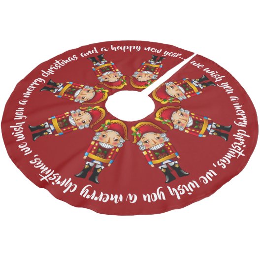 Gesang-hochrote Nussknacker Polyester Weihnachtsbaumdecke (Schrägansicht)