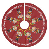 Gesang-hochrote Nussknacker Polyester Weihnachtsbaumdecke (Vorderseite)