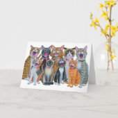 Gesang-Katzen, Caroling Katzen Karte (Gelbe Blume)