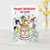 Gesang Katzen für das eigene Alter Geburtstag Karte (Gelbe Blume)