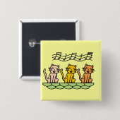 Gesang-Katzen T-Shirts und Geschenke Button (Vorne & Hinten)