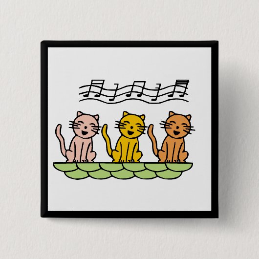 Gesang-Katzen T-Shirts und Geschenke Button (Vorderseite)