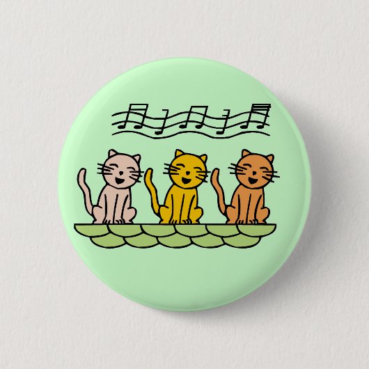 Gesang-Katzen T-Shirts und Geschenke Button (Vorderseite)