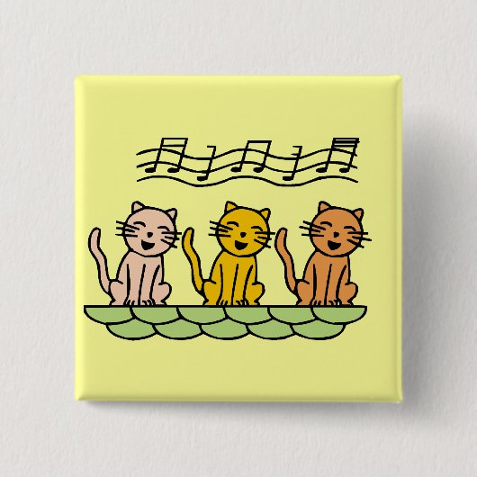 Gesang-Katzen T-Shirts und Geschenke Button (Vorderseite)