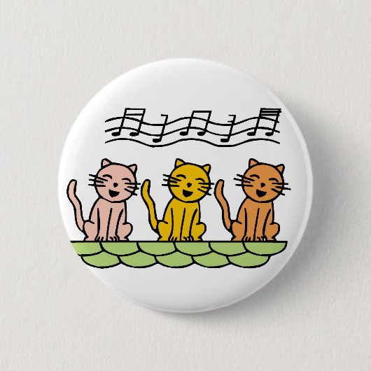 Gesang-Katzen T-Shirts und Geschenke Button (Vorderseite)