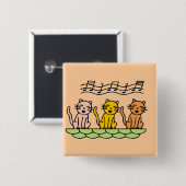 Gesang-Katzen T-Shirts und Geschenke Button (Vorne & Hinten)