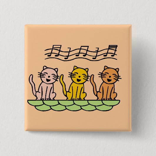 Gesang-Katzen T-Shirts und Geschenke Button (Vorderseite)
